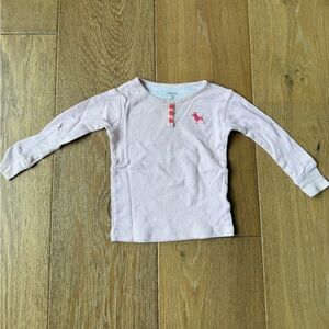 Carter's Light Pink Long Sleeve Tee with Embroidered Detail